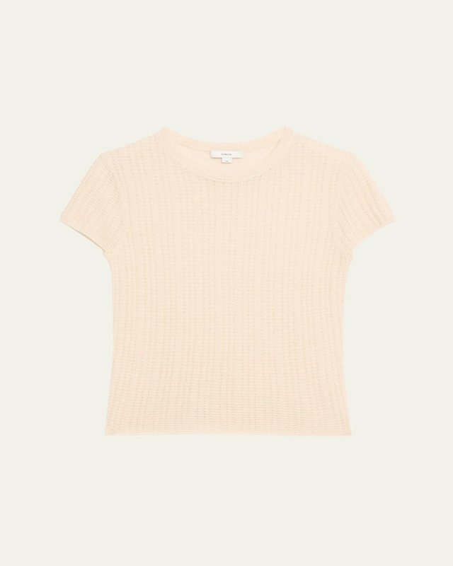 Crewneck Waffle-Knit Top